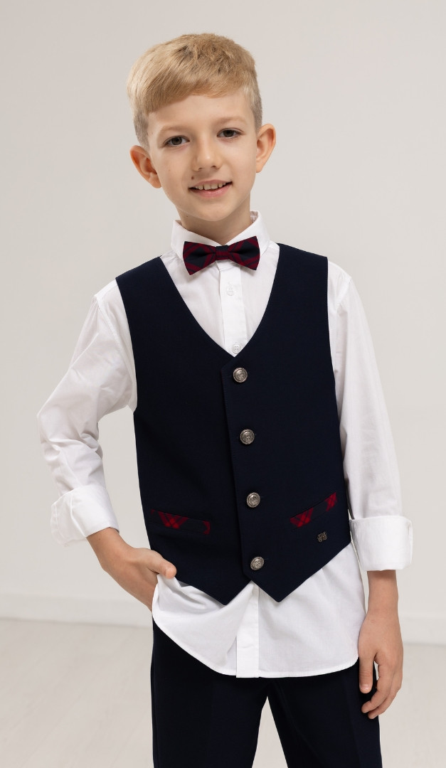 Фото ziletka-s-sine-bordovoj-kletockoj-01 товара Жилетка с сине-бордовой клеточкой